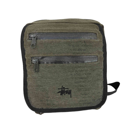 ステューシー Stussy old 00S ロゴ刺繍 スクエア型 ショルダーバッグ Y2K メンズ