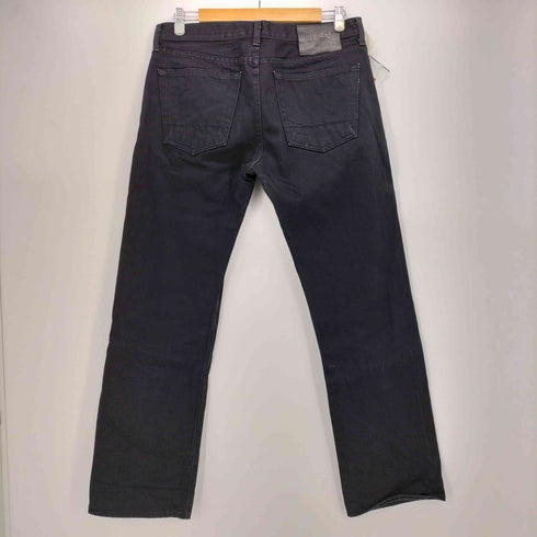 JEAN SHOP Men's Rocker 赤耳 ブラック デニム ストレート パンツ メンズ W32