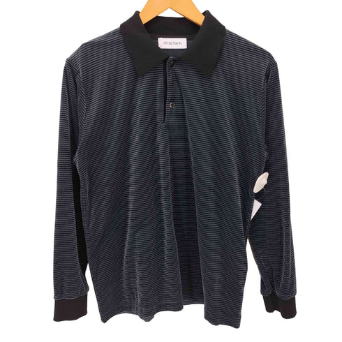 ATTISESSION 24AW ベロア ボーダー ポロシャツ レディース FREE