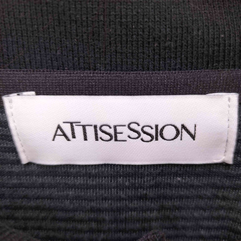ATTISESSION 24AW ベロア ボーダー ポロシャツ レディース FREE