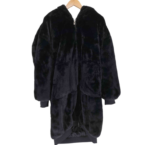 Laseti フェイクファーフーデッドコート メンズ XL