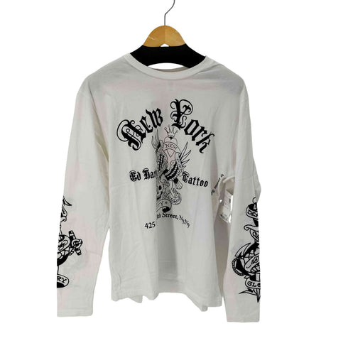 エドハーディー Ed Hardy クルーネック L/S Tシャツ スカル メンズ import:M