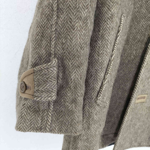 ピエールカルダン pierre cardin 80S~ ウールヘリンボーンワイドピーコート メンズ L