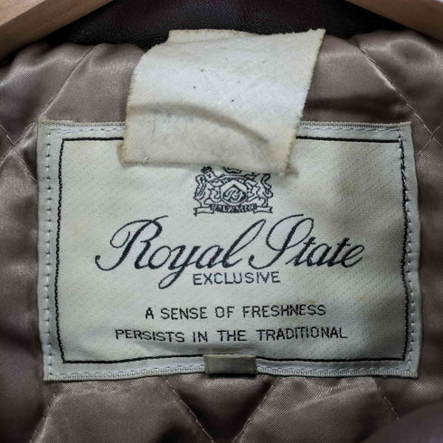 ROYAL STATE 襟レザー切替ウールメルトンブルゾン メンズ L