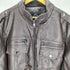 outdoor jacket フェイクレザー マルチポケット スタンドネック ジャケット メンズ JPN:XL