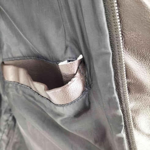 outdoor jacket フェイクレザー マルチポケット スタンドネック ジャケット メンズ JPN:XL