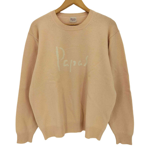 パパス papas ウールカシミヤ ロゴセーター メンズ JPN:L