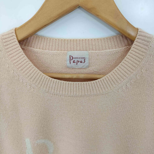 パパス papas ウールカシミヤ ロゴセーター メンズ JPN:L