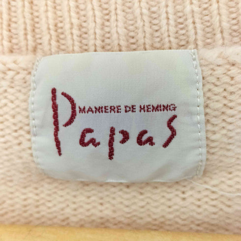 パパス papas ウールカシミヤ ロゴセーター メンズ JPN:L