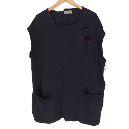 ヨウジヤマモトプールオム Yohji Yamamoto POUR HOMME 穴あき加工ステッチデザインニットベスト メンズ