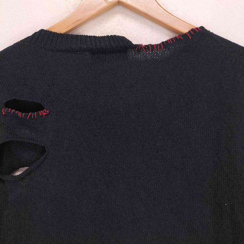 ヨウジヤマモトプールオム Yohji Yamamoto POUR HOMME 穴あき加工ステッチデザインニットベスト メンズ