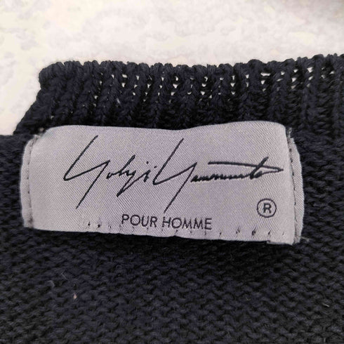 ヨウジヤマモトプールオム Yohji Yamamoto POUR HOMME 穴あき加工ステッチデザインニットベスト メンズ