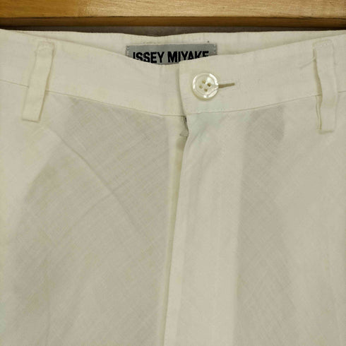 イッセイミヤケ ISSEY MIYAKE 90S 98SS 裾織柄リネンパンツ レディース L