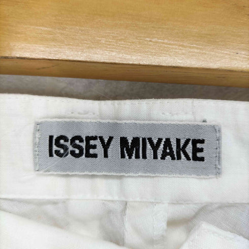 イッセイミヤケ ISSEY MIYAKE 90S 98SS 裾織柄リネンパンツ レディース L