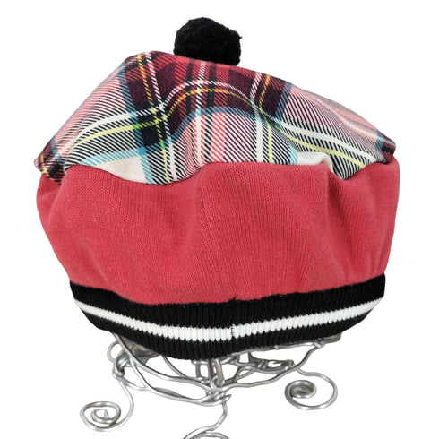 ジャンポールゴルチエ Jean Paul GAULTIER JUNIOR ボンボン付きチェック切り替えベレー帽 レディース 5A/8A