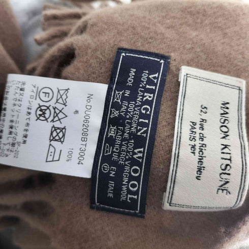 メゾンキツネ MAISON KITSUNE バージンウールマフラー メンズ