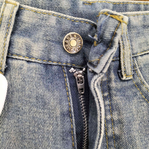 レースデザインデニムパンツ レディース L