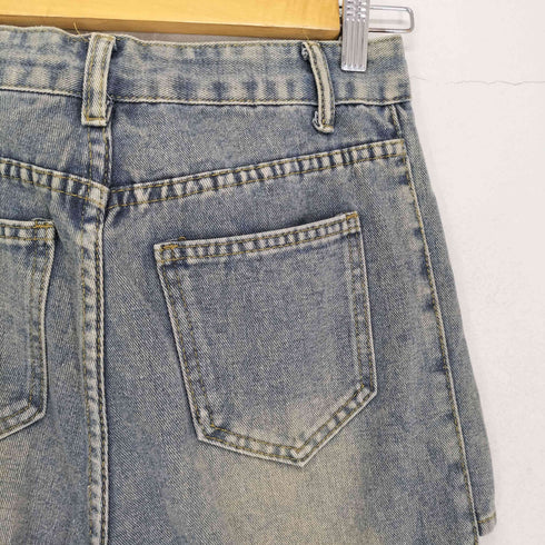 レースデザインデニムパンツ レディース L