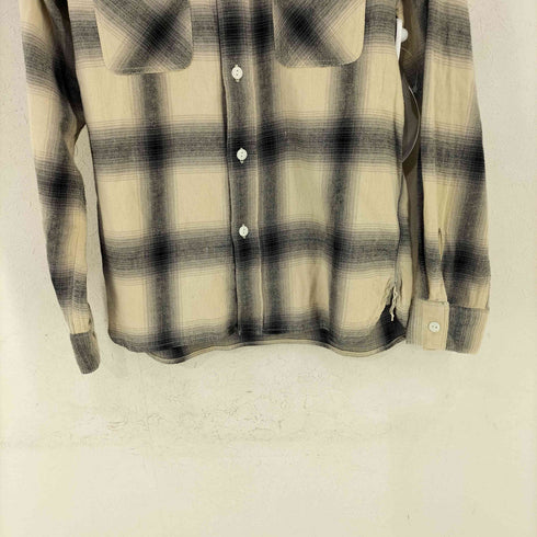 ファイブブラザー FIVE BROTHER MADE IN INDIA 猫目ボタン 両ポケ オンブレチェック コットンネルシャツ メンズ import:S