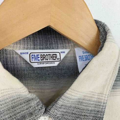 ファイブブラザー FIVE BROTHER MADE IN INDIA 猫目ボタン 両ポケ オンブレチェック コットンネルシャツ メンズ import:S