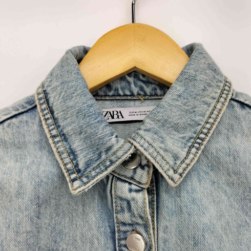 ザラ ZARA RIPPED OVERSIZED OVERSHIRT オーバーサイズ デニム シャツ ジャケット レディース import:M