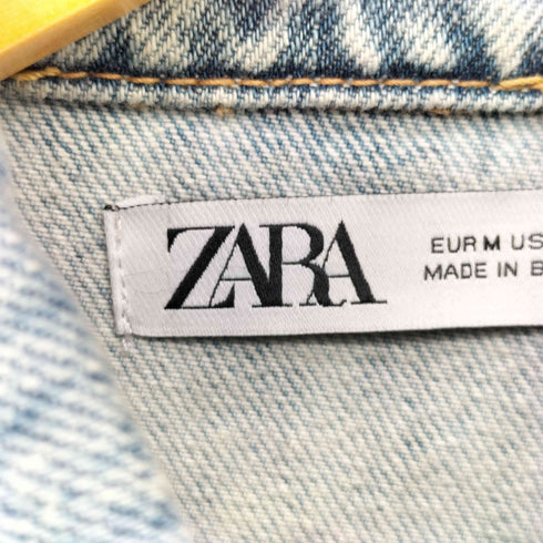 ザラ ZARA RIPPED OVERSIZED OVERSHIRT オーバーサイズ デニム シャツ ジャケット レディース import:M