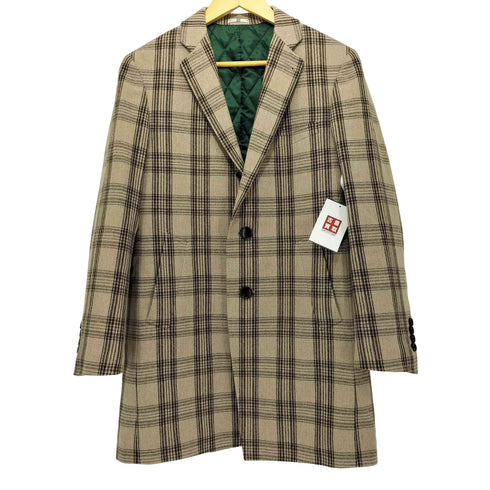 スーツセレクト SUIT SELECT マルゾット チェスターコート ベージュチェック柄 メンズ 31