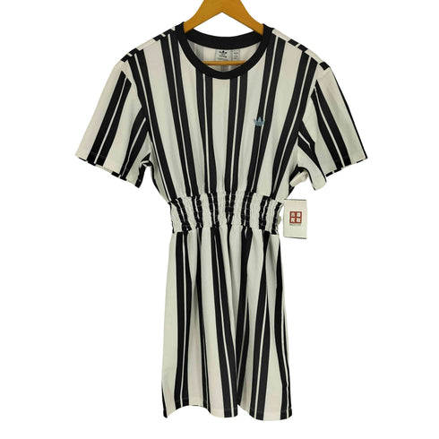 アディダスオリジナルス adidas Originals Smocked Stripe Dress スモック ストライプ ドレス ワンピース パフォーマンス ロゴ 刺繍 レディース JPN:L