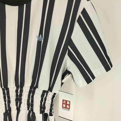 アディダスオリジナルス adidas Originals Smocked Stripe Dress スモック ストライプ ドレス ワンピース パフォーマンス ロゴ 刺繍 レディース JPN:L
