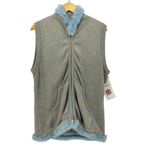 ランバン LANVIN SPORT ファー ジップアップ ニット ベスト メンズ 40