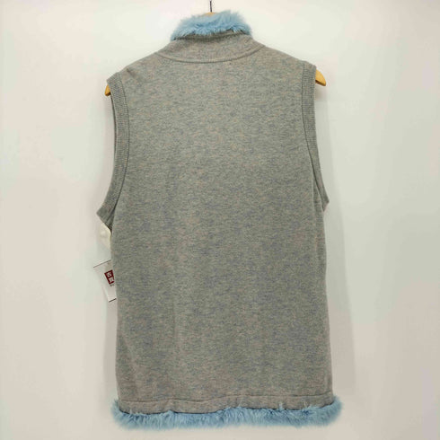 ランバン LANVIN SPORT ファー ジップアップ ニット ベスト メンズ 40