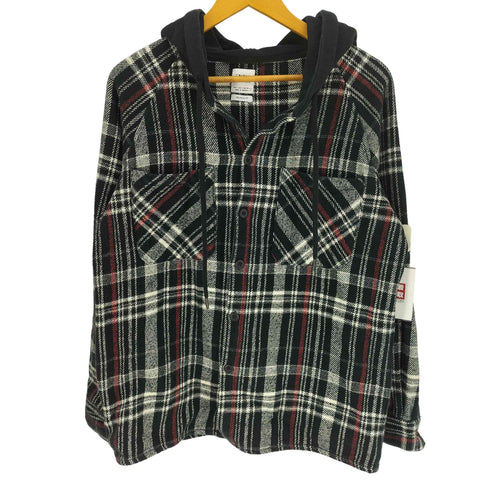 ザラ ZARA RELAXED FIT タータンチェック フーデッド フランネル シャツ パーカー メンズ import:S