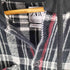 ザラ ZARA RELAXED FIT タータンチェック フーデッド フランネル シャツ パーカー メンズ import:S