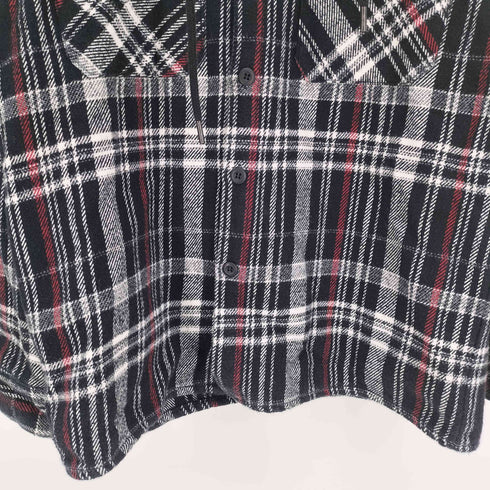 ザラ ZARA RELAXED FIT タータンチェック フーデッド フランネル シャツ パーカー メンズ import:S