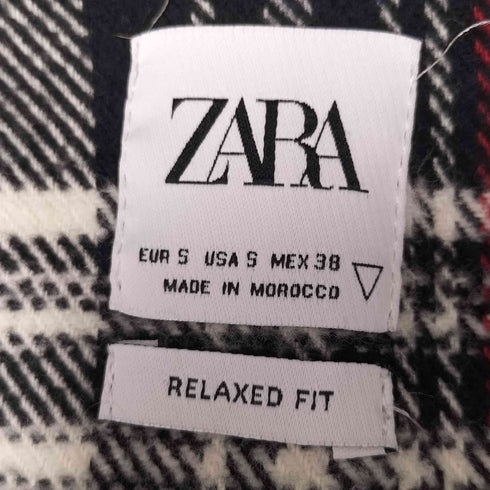 ザラ ZARA RELAXED FIT タータンチェック フーデッド フランネル シャツ パーカー メンズ import:S