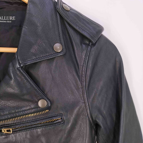 ラリュードゥーズィエムクラス LALLURE deuxieme classe ホースレザー ダブルライダースジャケット レディース 36