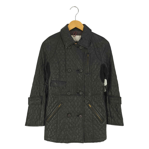 JELLY GARCIA premium wear ニット切替 レザー キルティング コート レディース