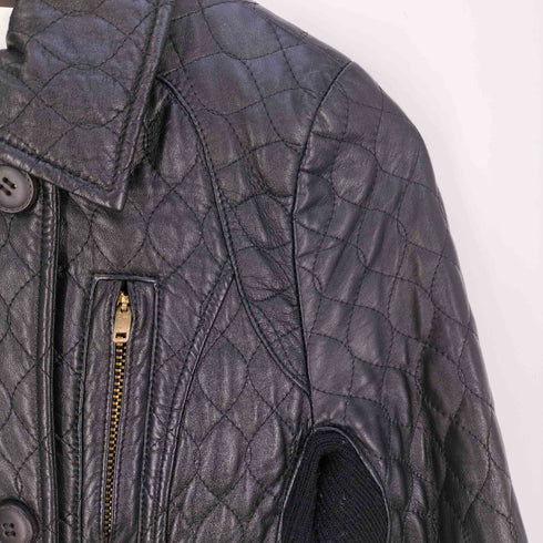JELLY GARCIA premium wear ニット切替 レザー キルティング コート レディース