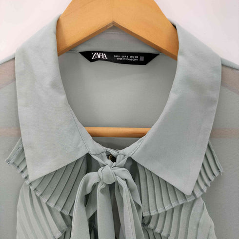 ザラ ZARA プリーツフリルブラウス レディース import:S