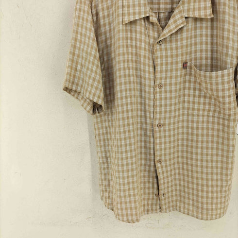 ペレペレ pelle pelle 香港製 レーヨンポリ チェック 開襟 S/S シャツ BBOY メンズ 3XL