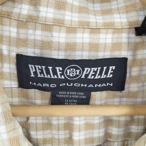 ペレペレ pelle pelle 香港製 レーヨンポリ チェック 開襟 S/S シャツ BBOY メンズ 3XL