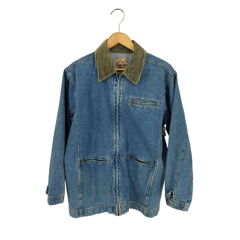 A.M.I マカオ製 襟コーデュロイ デニムカバーオールジャケット メンズ import:M