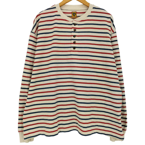 ヒューマンメイド HUMAN MADE HUMAN MADE STRIPED HENLEY NECK L/S T-SHIRT メンズ JPN:L