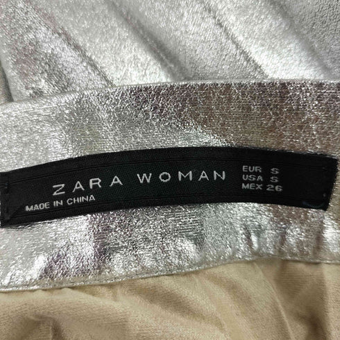 ザラ ZARA メタリック プリーツスカート レディース S