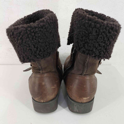 アグオーストラリア UGG Australia サイドジップ ボア レザーショートブーツ レディース JPN:24