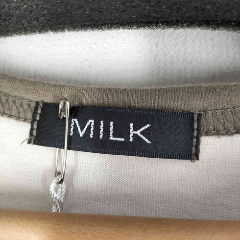 ミルク MILK ファーアクセサリー付き アニマルプリント ラグラン ロンT レディース