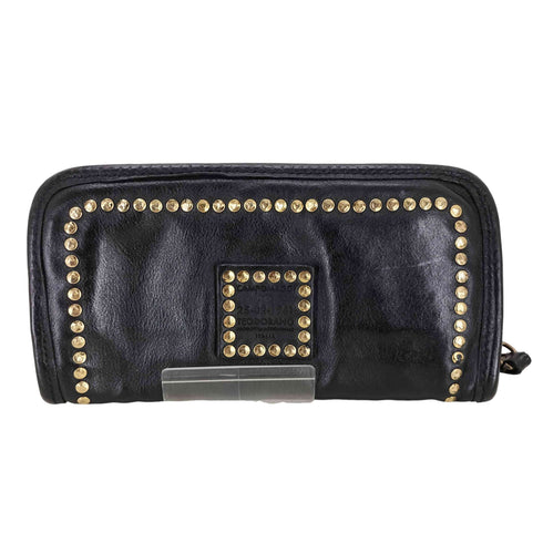 カンポマッジ campomaggi Purse in black leather with rivets メンズ