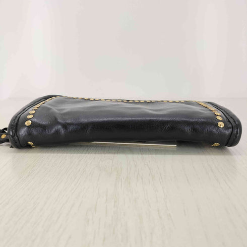 カンポマッジ campomaggi Purse in black leather with rivets メンズ