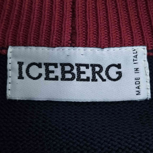 アイスバーグ ICEBERG イタリア製 キャラクター 刺繍 コットン ニット カーディガン メンズ