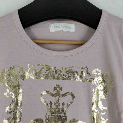 Jane Marple ロゴプリント パフスリーブカットソー レディース M